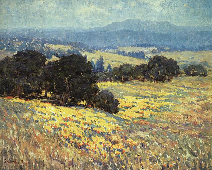 Granville Redmond California Oaks and Poppies Spain oil painting art
